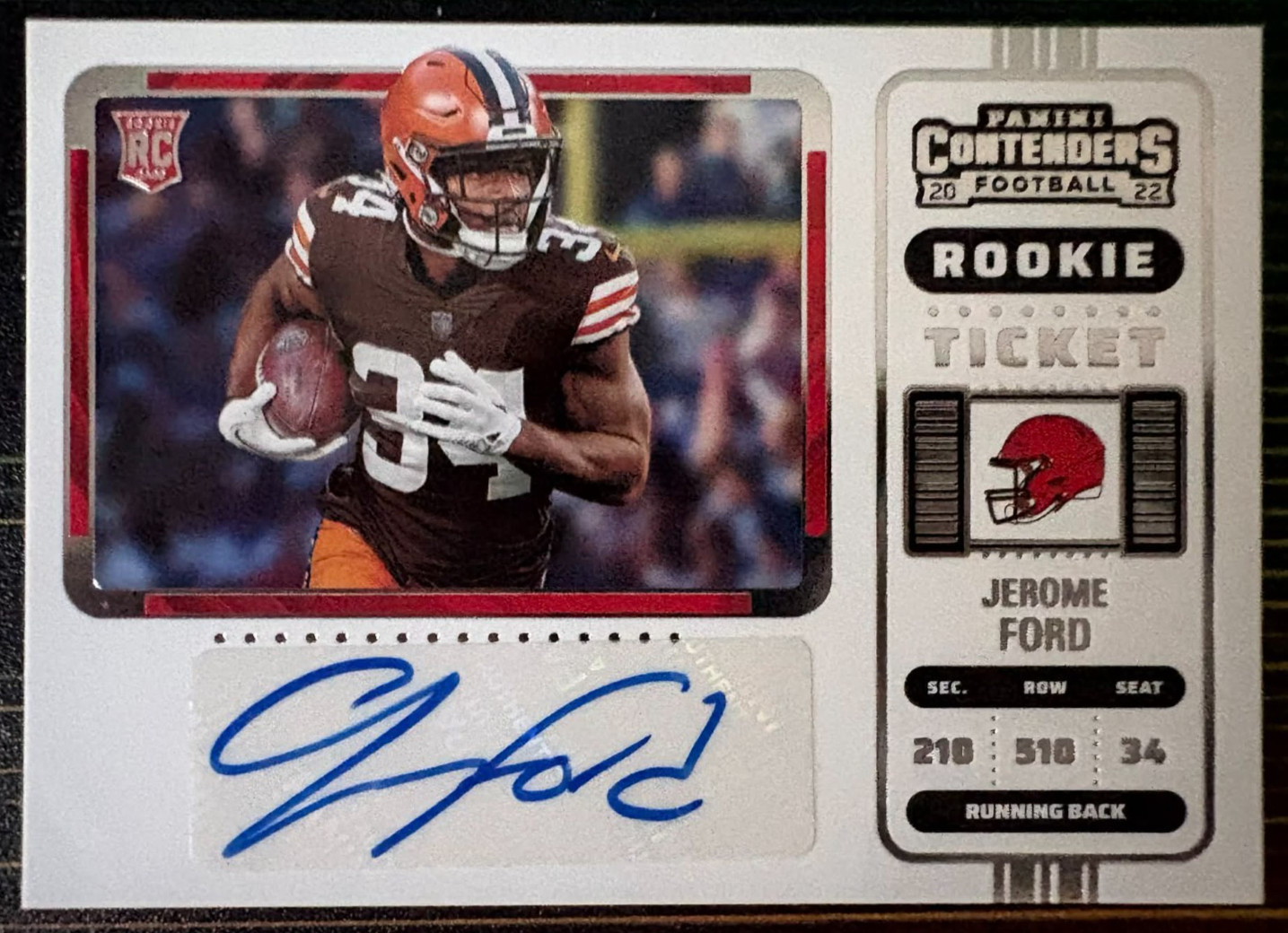 2022 Contenders JEROME FORD Rookie Ticket Autograph Variation AUTO #225 Browns