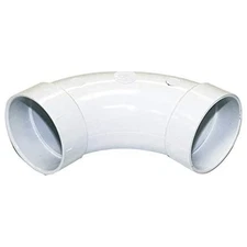 Plastiflex Central Vac Vacuum 90 Degree Sweep Fitting White Elbow // SV8042