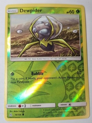 Dewpider 16/156 SM Ultra Prism Pokemon Reverse Holo Foil Rare Nice!