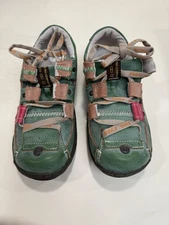 TMA EYES Women's Patchwork Leather Walking Sandal Shoes Green Size 7