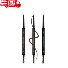 3 Pcs Waterproof Eyebrow Pencil Dark Brown, Premium Eye Brow Pencil Brn with Spo