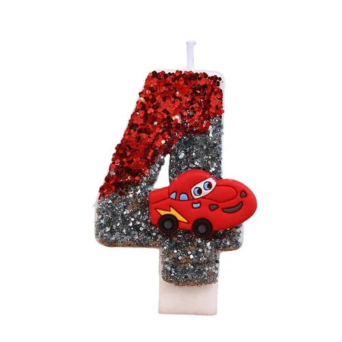 Disney Cars Birthday Candle Lightning McQueen Cake Topper Cartoon Decoration x1