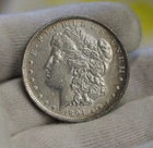 1891 US Morgan Silver Dollar $1 AU (Cleaned, Retoned)
