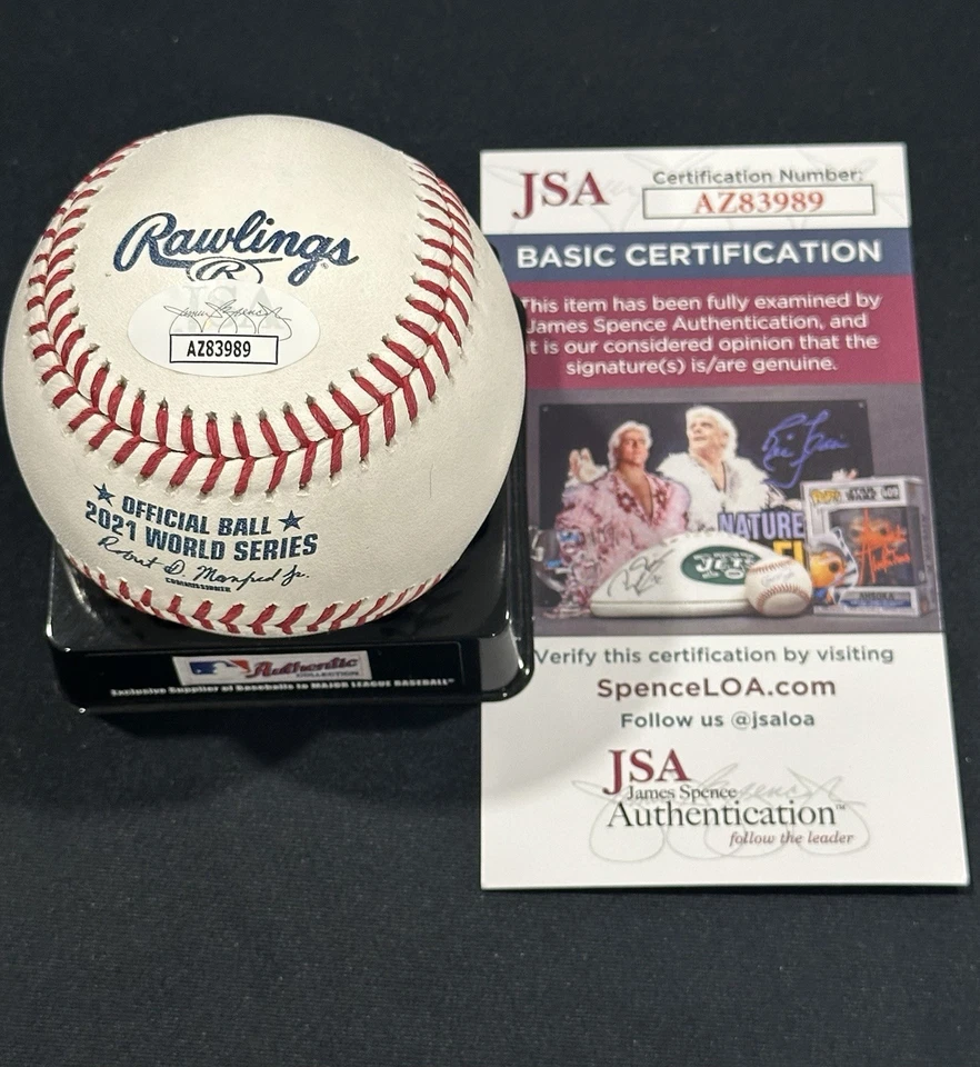 Kevin Seitzer Firmado Serie Mundial 2021 Béisbol Autografiado Bravos ~ Certificado de Autenticidad JSA Foto 2 de 2