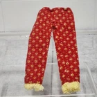 Vintage Mattel Barbie Skipper Doll Wooly PJs Red Floral Fringe Pajama PANTS