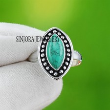 Turquoise Gemstone 925 sterling silver Handmade Gift Ring US size 5 to 13