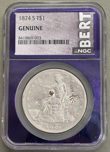 1874-S Trade Dollar NGC Genuine