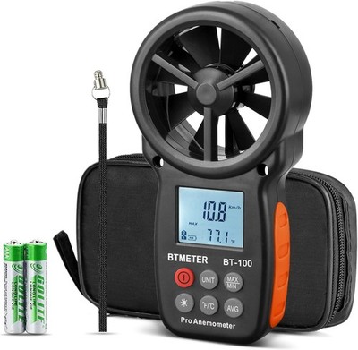 Anemometer BT-100 Windmessgerät mit Temperatur Anzeige 5 Einheiten für Drohnen