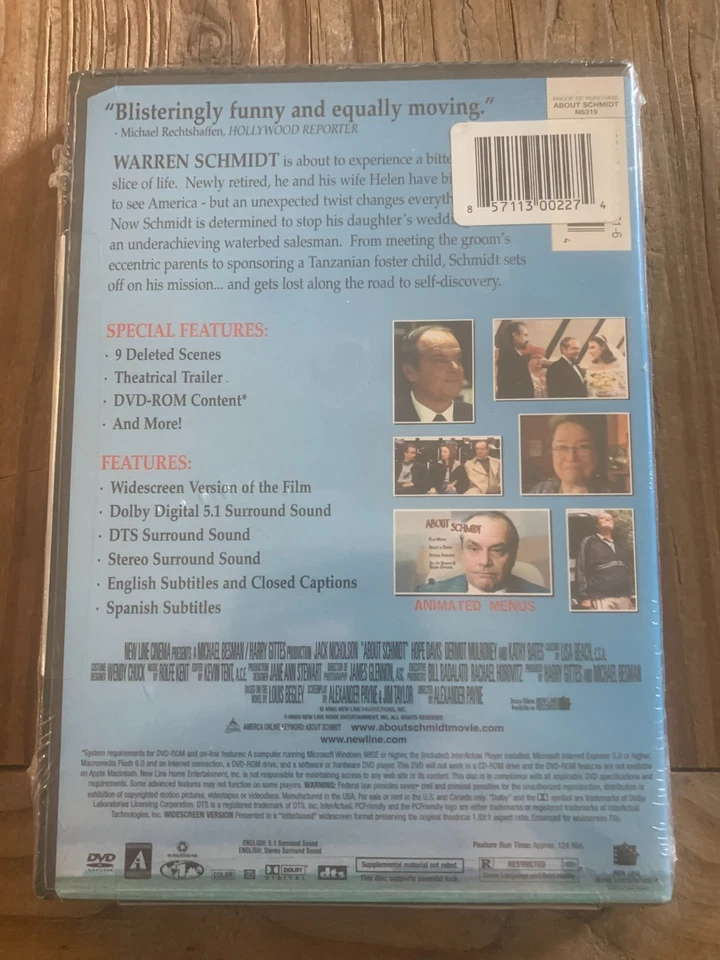 About Schmidt (DVD, 2003, Widescreen) NEW & Free Shipping! - Image 2 of 2
