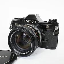 Canon AE-1 35mm SLR Film Camera Black with FD 50mm f/1.4 S.C.C Lens Japan