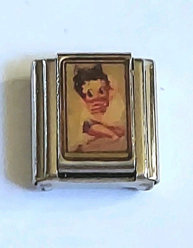 "Betty Boop Wearing A Crop Top And Shorts" Italian Charm By Uberry New