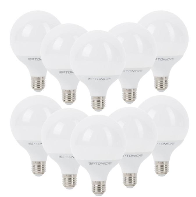 10x Lampadina LED E27 Globo 12W 6000K Bianco Freddo G95 Risparmio