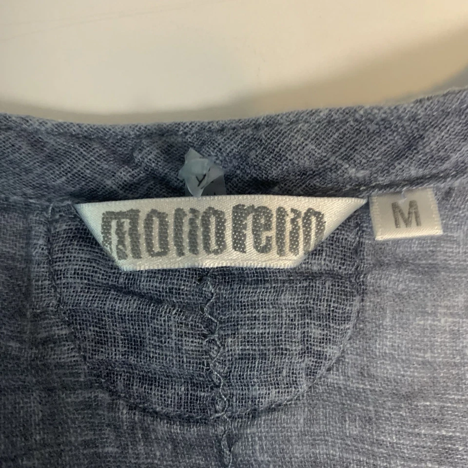 Top túnica Monoreno para mujer mediano lino algodón Boho Lagenlook cordones indie M Foto 4 de 4