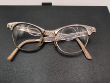Vintage, Art Craft, Cat Eye Glasses Frames , 4-5 1/4 Aluminum USA Etched
