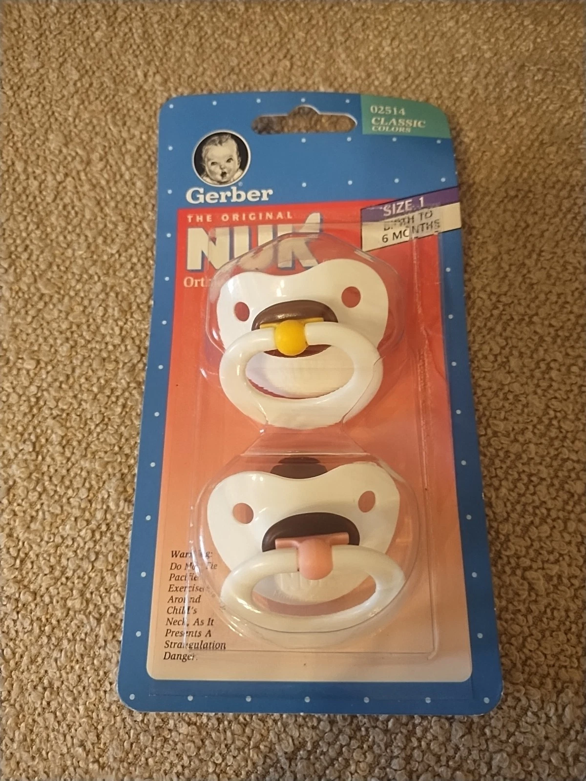 Gerber NUK Orthodonic Pacifier Size 1 0-6 Months Vtg 1997 Classic Colors
Opens in a new window or ta