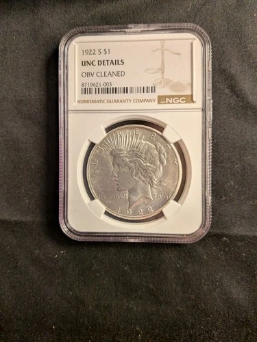 1922-S $1 Peace Dollar NGC Uncirculated Blast White Show Stopper