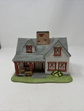 Partylite Ceramic Farmhouse House Candle Tealight Village Decor Figurine No Lite