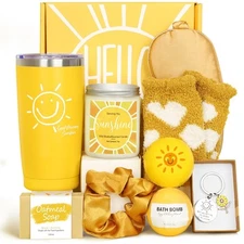 Gift Baskets for Women, 10pcs Unique Birthday Gifts Best Yellow 