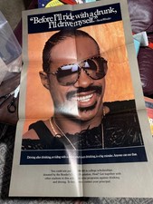 Stevie Wonder Anti Drunk Driving Poster 1985 Rare LARGE VERSION 21&rdquo; X 36&rdquo; MINT