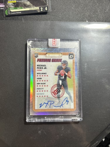 Michael Penix Jr. #5 2024 Panini Donruss Optic Passing Grade Autograph card
