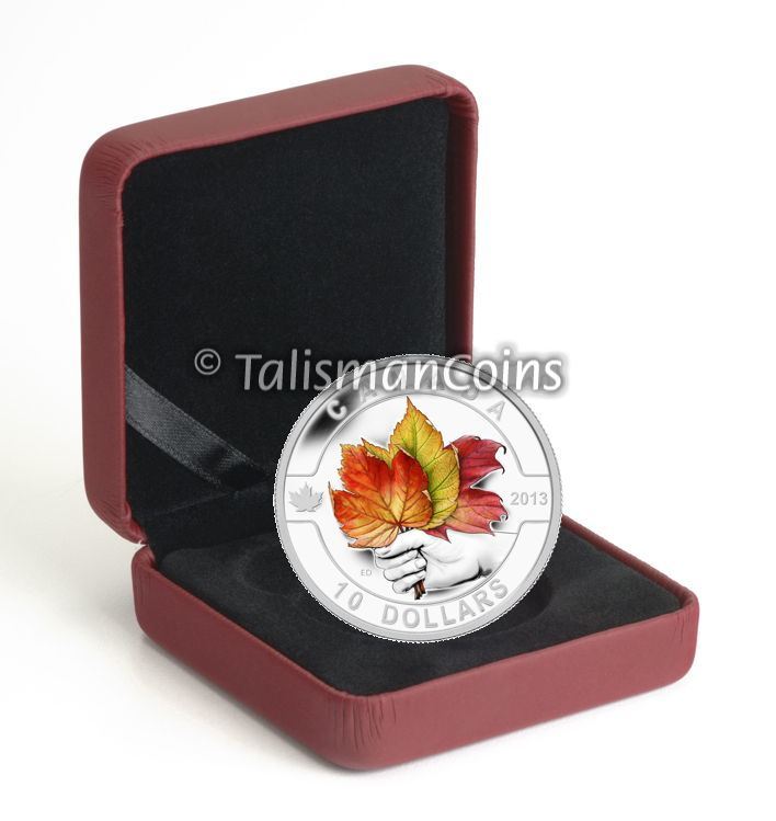2013 AUTUMN MAPLE LEAF O Canada Fall Color $10 Silver Prf