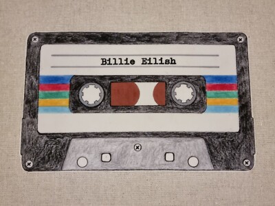 Billie Eilish Tote Bag. Exclusive Design.Great Gift. Retro Music Cassette Tape.