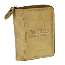 Leder Geldbörse Herren Brieftasche Geldbeutel mit Reißverschluss mit RFID Schutz