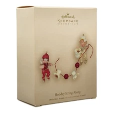 Hallmark 2007 ~ Holiday String-Along Elves Popcorn String Club ~ Ornament GOOD