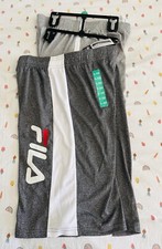 2 Pack Fila Boys' Youth Shorts - Dark Gray Light Gray Size XL- 18/20 NWT
