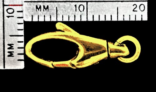 16mm 18k 18ct SOLID GOLD Yellow Lobster Designer Fancy Swivel Clasp Italy - Picture 2 of 5