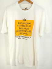 Vtg Hamilton Hospital Graphic T-Shirt Men's XL Fruit of the Loom Distressed USA