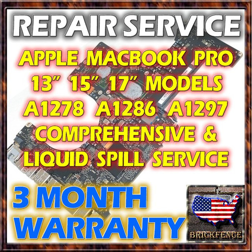 APPLE MACBOOK PRO A1278 A1286 A1297 LOGIC BOARD REPAIR & LIQUID SPILL SERVICE