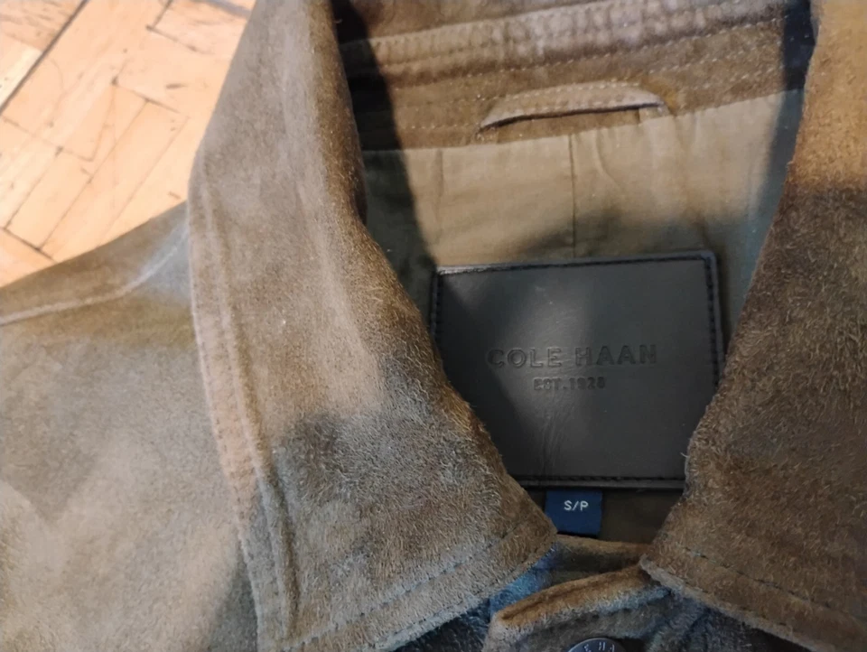 Cole Haan Green Suede Trucker Jacket - Men US Size Small - Image 4 of 4