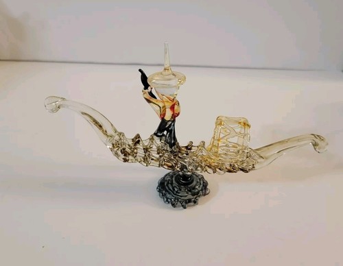 Gondala in vetro artistico filato con driver colorato 7" nero oro rosso - Foto 3 di 7