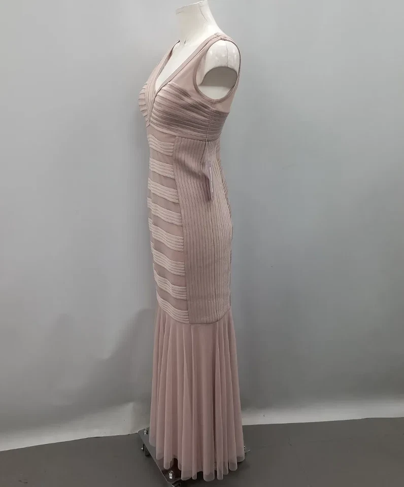 NWT J S JS Collections Structured Fishtail Evening Dress Women Size 8 Blush Pink - Image 4 of 4