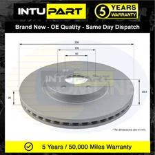 Fits Vauxhall Mokka 2012-2020 Intupart Front Brake Disc #1 569091 13502059