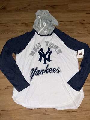 MLB G-III 4HER BY CARL BANKS NEW YORK YANKEES WOMENS LONG SLEEVE HOODED SHIRT XL