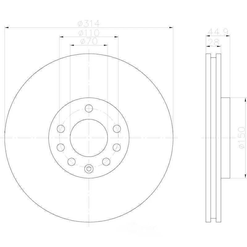Hella Pagid - Alto carbono y totalmente recubierto se adapta a Saab 9-3 9-3X HELLA 2003-2011 Foto 2 de 4