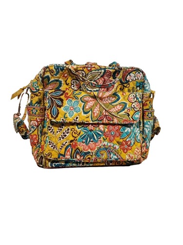 Vera Bradly Quilted Diaper Bag W/ Changing Pad Yellow Floral Crossbody BEAUTIFUL