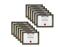Corporate Document 8.5 In. X 11 In. Black Picture Frames (Set of 12)