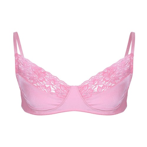 UK Men Crossdress Lingerie Sissy Sheer Lace Training Bra Bralette Tank Vest Tops - Picture 85 of 126