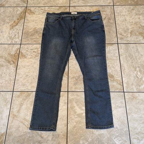 Smith Mills Mens 44x32 Jeans Blue Denim Straight Medium Wash 5 Pocket 22 Waist