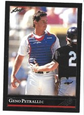 1992 Leaf Black Gold Parallel #357 Geno Petralli Texas Rangers Baseball Card