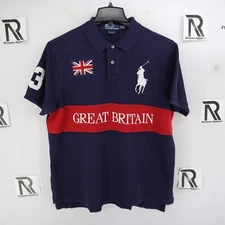 Vintage Mens Polo Ralph Lauren Golf Polo Shirt Size XL Great Britain #3 Big Pony
