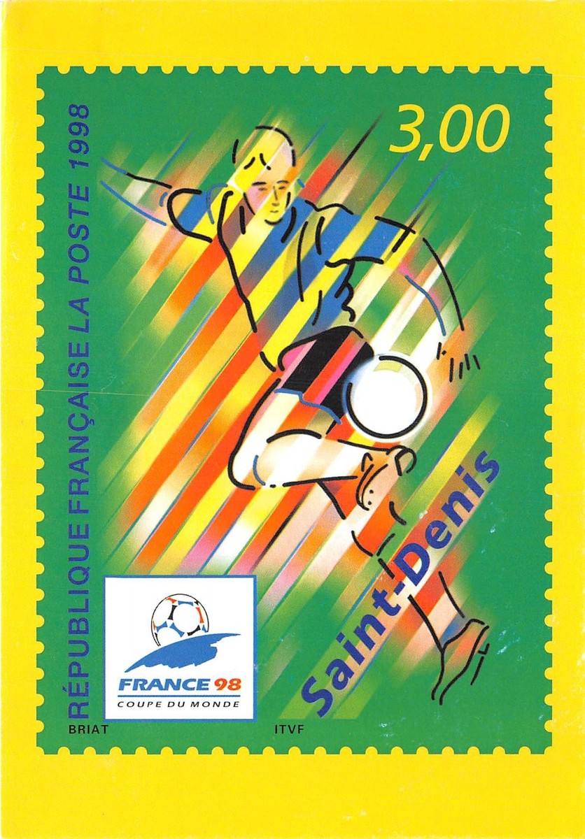 US39 postcard France 1998 world cup edition stamp Saint