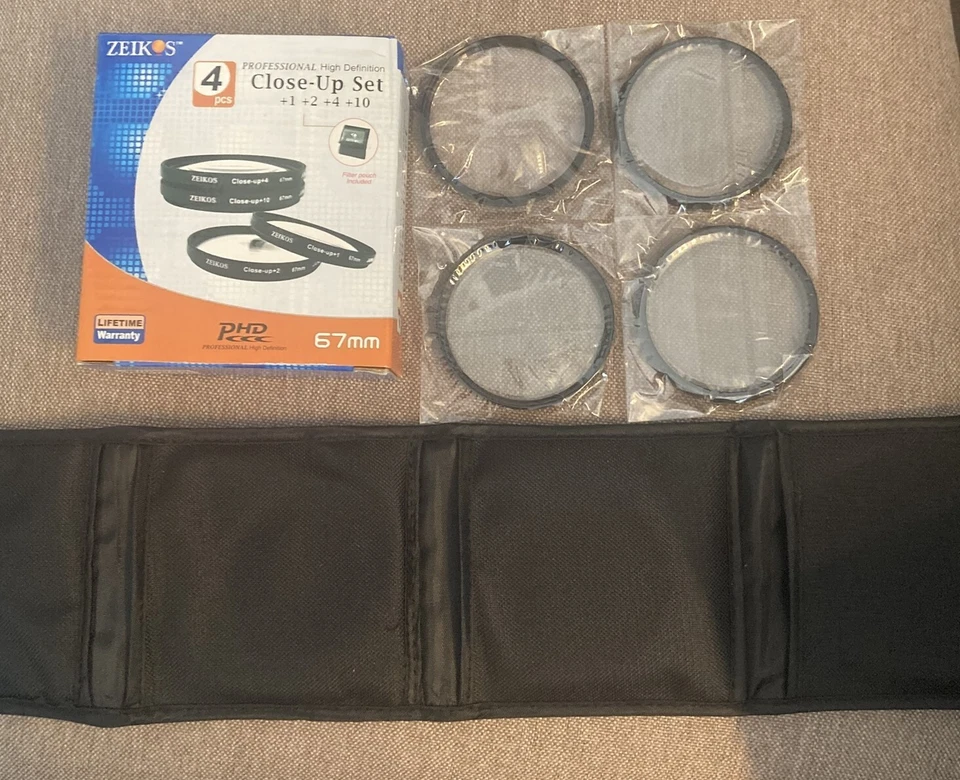 Zeikos 67mm High Quality 4pc HD Macro Close Up Filter Set +1+2+4 +10 - Image 3 of 4