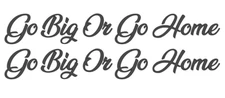 Go big or go home side window stickers truck van car.  24'' x 5.5'' x 2