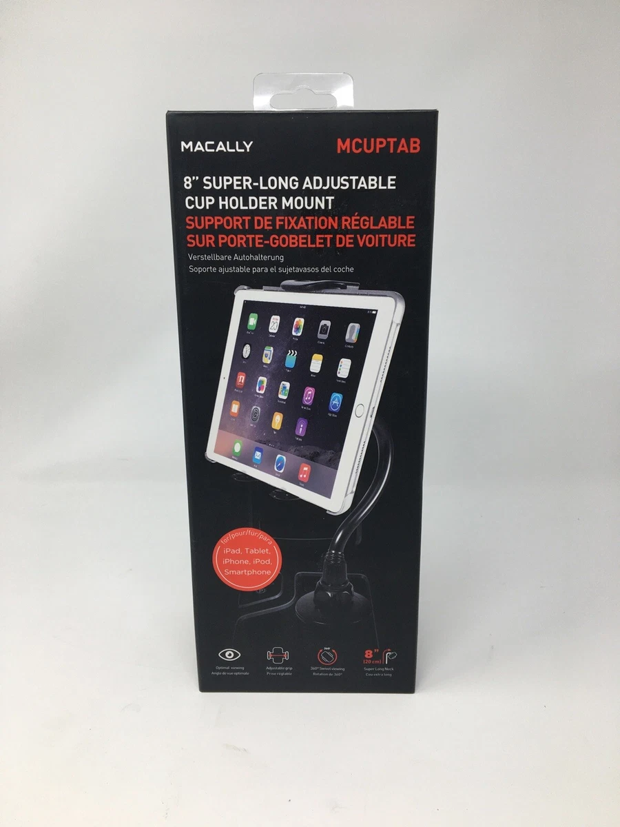 Macally MCUPPOWER Verstelbare Telefoonhouder Voor In De Auto Bekerhouder Met 21 Watt Usb Lader 2 Sigarettenaanstekers En 20 Cm Lange Flexibele Hals