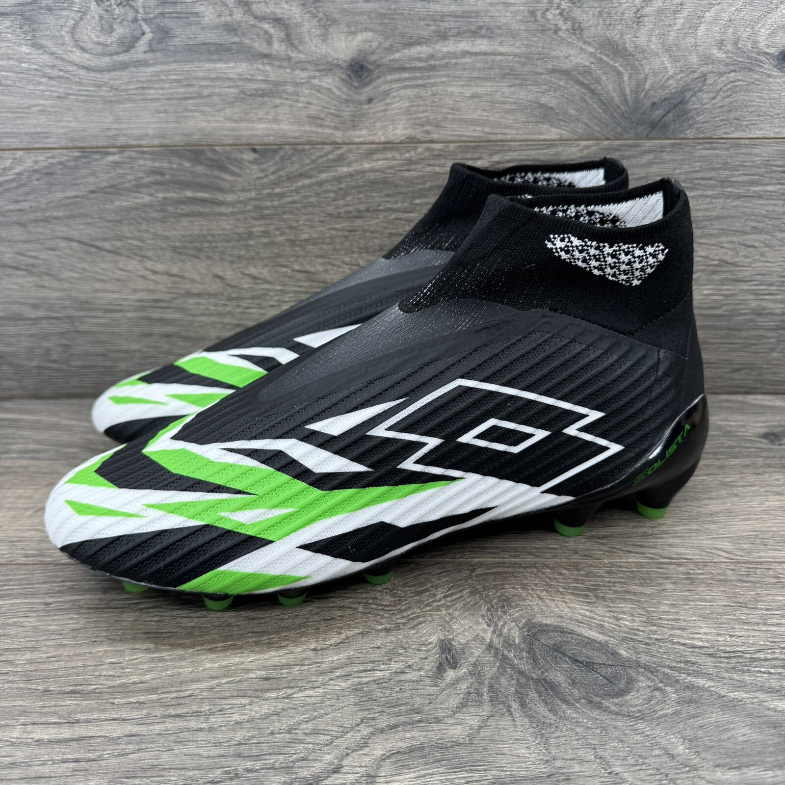 Lotto Solista 100 VI Gravity FG tacchetti calcio taglia uomo 10 nero verde senza lacci