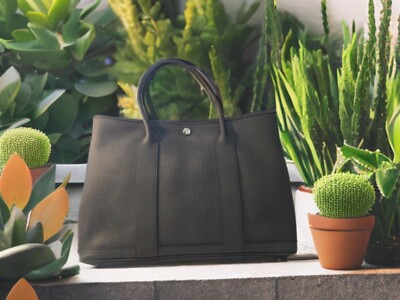 ★人気商品★ 【HERMES】 Garden Party 36 bag Hermes Garden Party bag 36/PM Ebene Negonda leather Silver